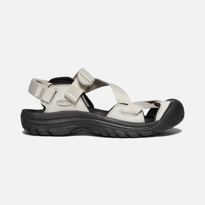 Keen Zerraport II Trekkingsandalen Damen DE-74531 Silver Birch/Black - Keen Damenschuhe Weiß